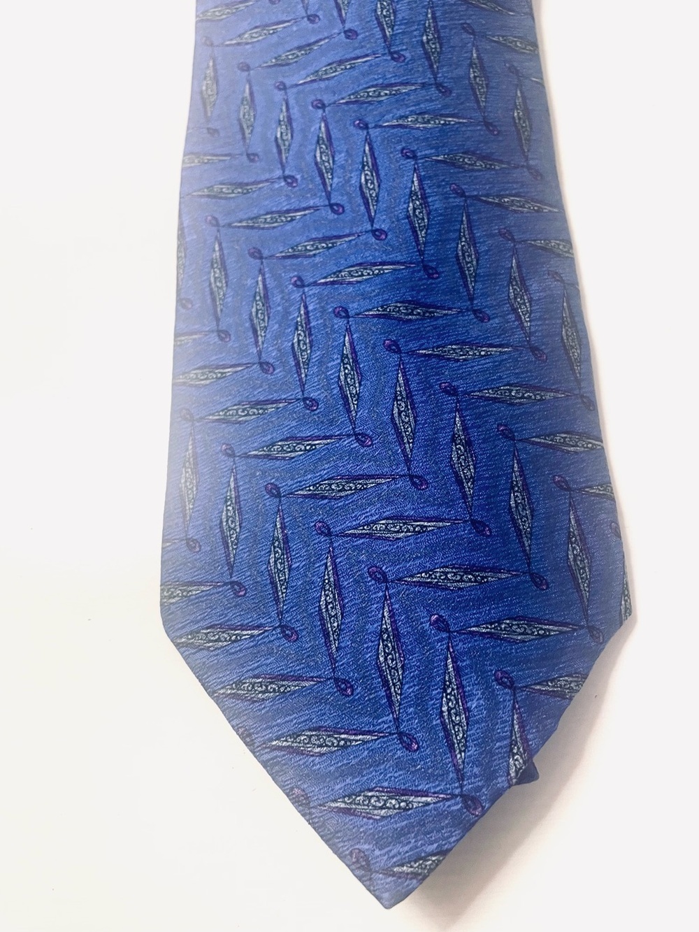 Valentino Blue Silk Tie Italy Vintage Design N. 66123